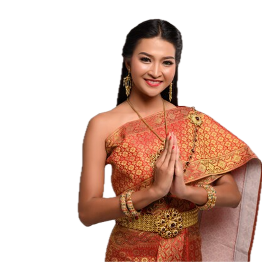 Thai therapist offering a traditional welcome