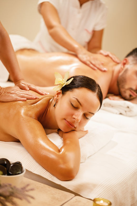 Couple enjoying a massage together